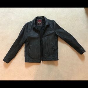 Distressed Superdry Leather Curtis Jacket